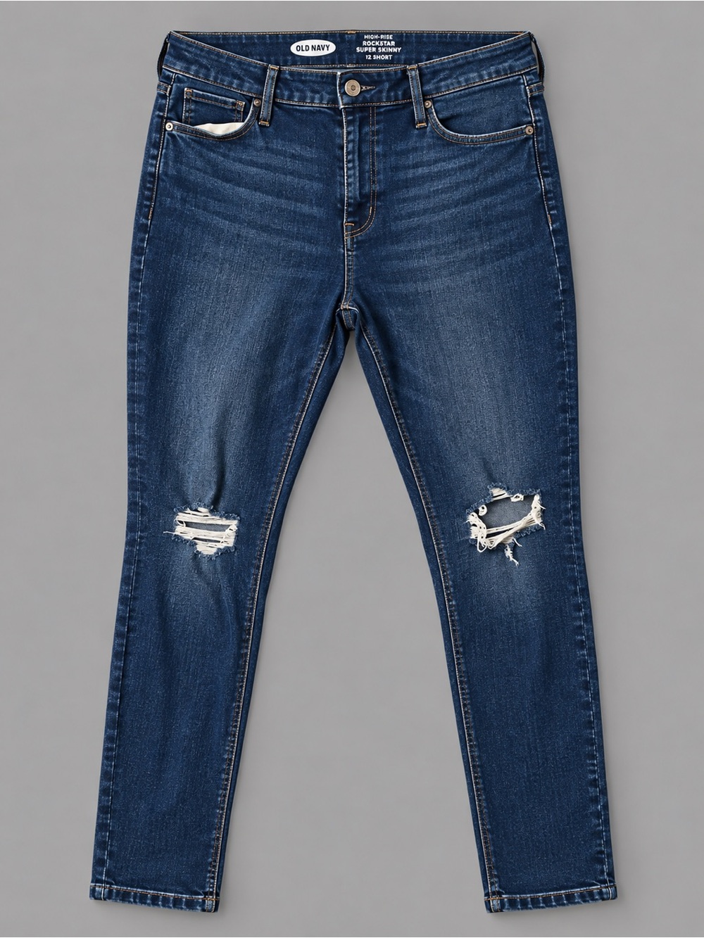 Old Navy Rockstar High Rise Super Skinny Distressed Jeans 12 Short